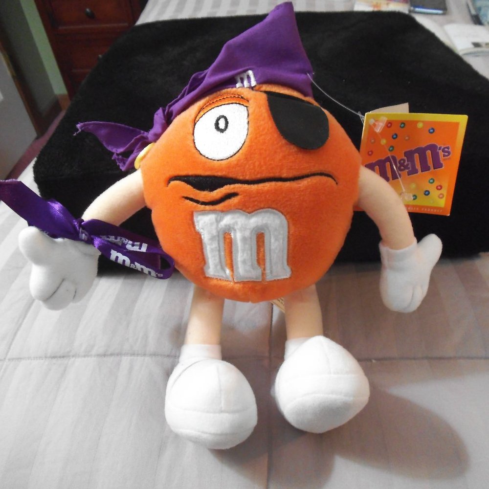 M&M's Orange Plush M&M Guy Halloween Pirate NEW